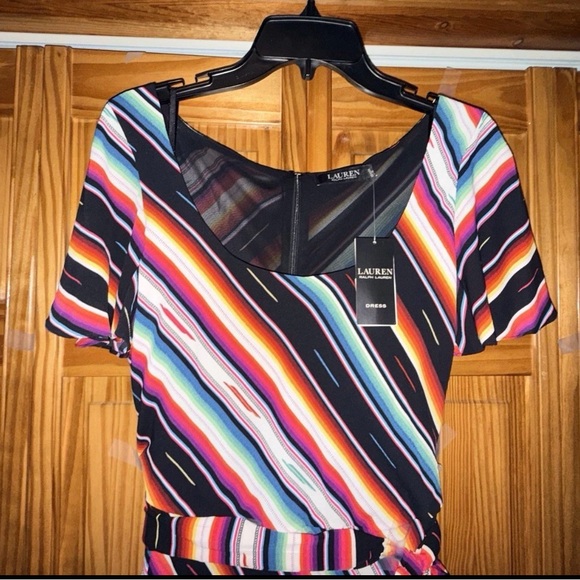 NWT Lauren Ralph Lauren Blanket Stripe Southwestern Dress-Western Aztec-10 - Picture 5 of 10